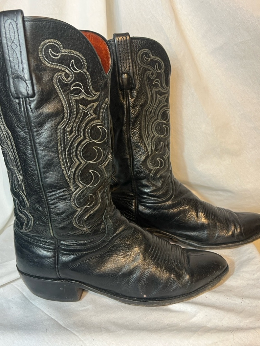 Lucchese 1883 Cordoba Calf Roper Black Western Boot. Men's Size 9EE. “as is”